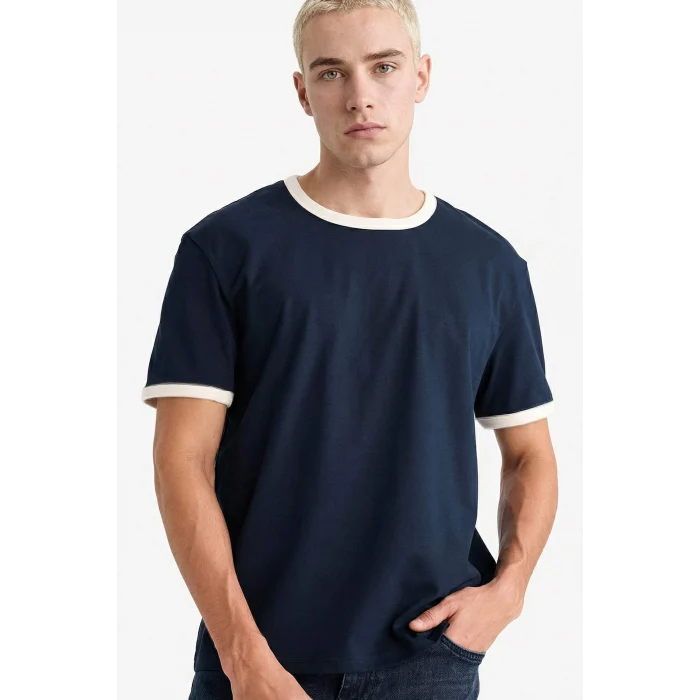 Defacto F8158AXNV64 Lacivert %100 Pamuk Tişört