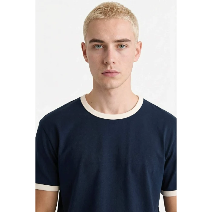 Defacto F8158AXNV64 Lacivert %100 Pamuk Tişört