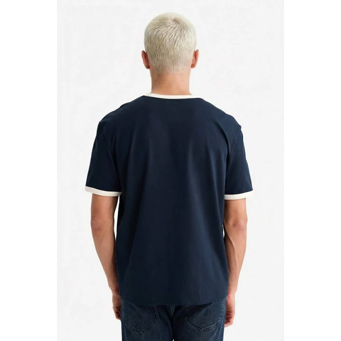 Defacto F8158AXNV64 Lacivert %100 Pamuk Tişört