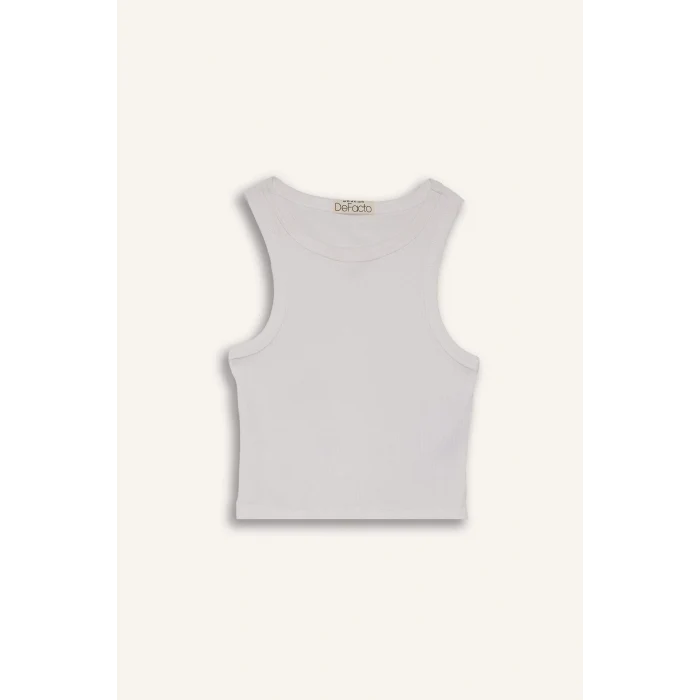 Defacto U0357AZWT32 Beyaz Afra x DeFacto Fitted Halter Yaka Fitilli Kaşkorse Atlet