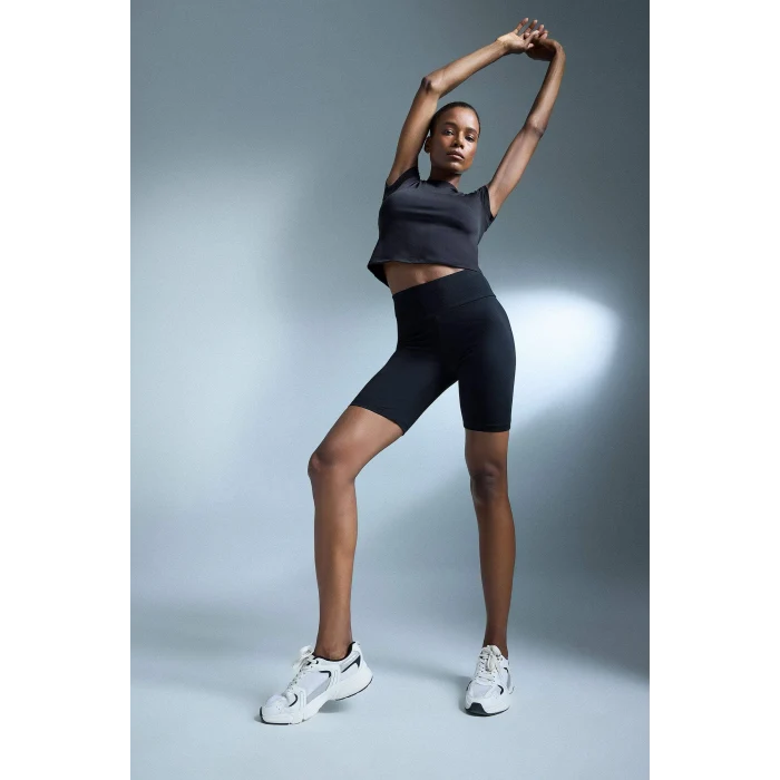 Defacto B9544AXBK81 Siyah Biker Beli Saran Sporcu Tayt