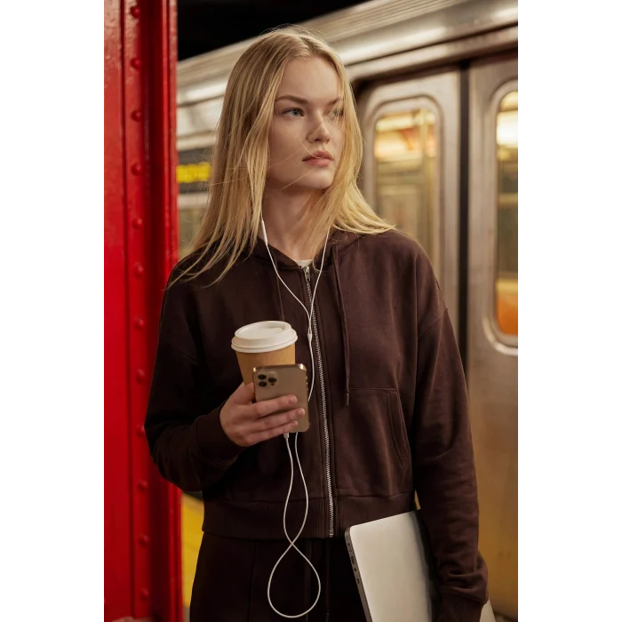 Defacto G2204AXBN192 Kahve Loose Fıt Kapüşonlu Modal Hırka