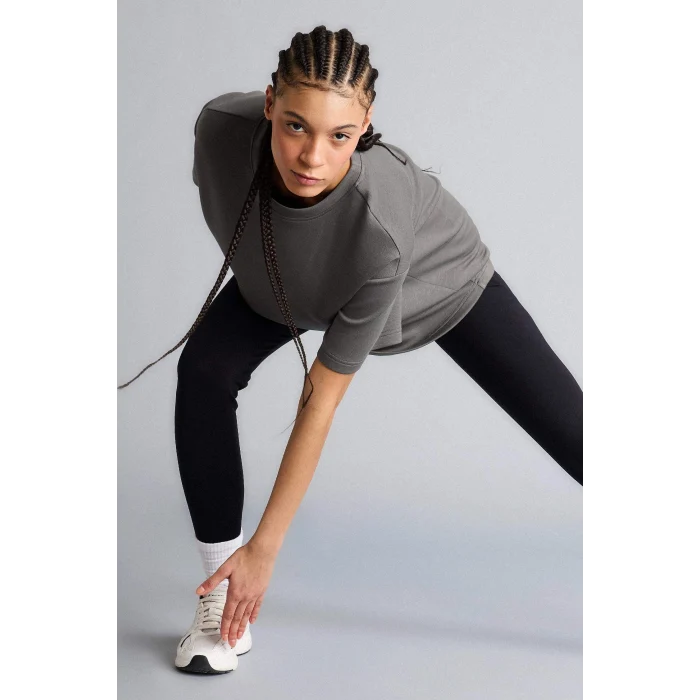 Defacto D7127AXKH521 Haki Oversıze Bisiklet Yaka Sporcu Modal Kısa Kollu Tişört