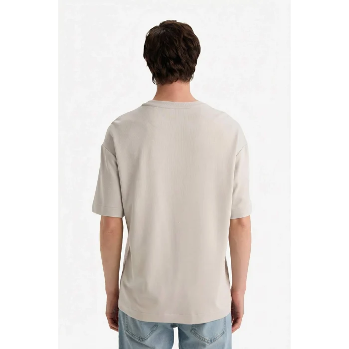 Defacto F9561AXGR368 Gri Premium Boxy Fit Tişört