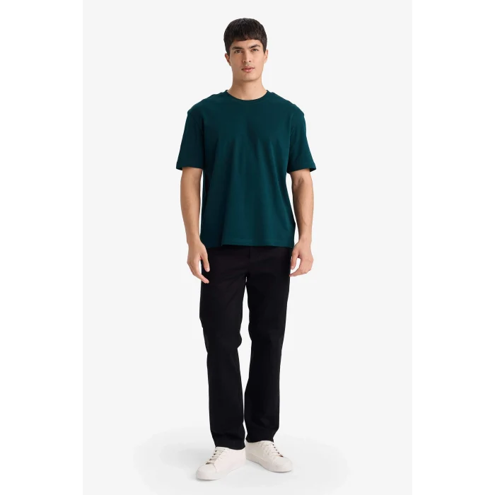 Defacto E7961AXGN465 Yeşil %100 Pamuk Basic Tişört