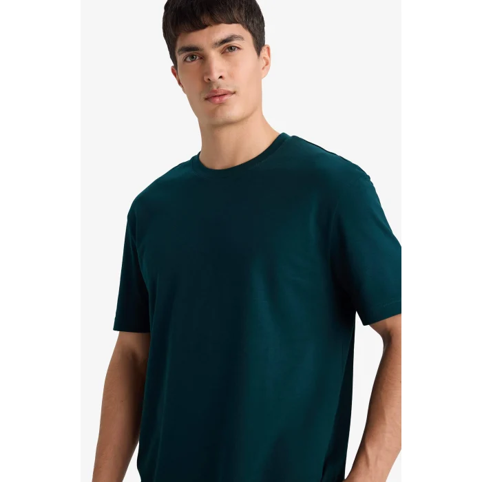 Defacto E7961AXGN465 Yeşil %100 Pamuk Basic Tişört