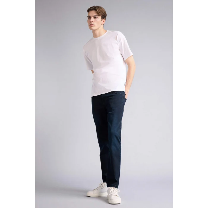 Defacto G8821AXNM83 İndigo Sergio Regular Fıt Normal Bel Boru Paça Pantolon