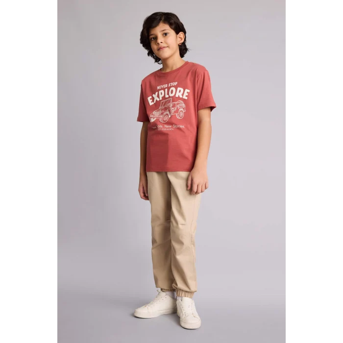Defacto B6713A8BG732 Bej Jogger Fıt Jogger Paça Gabardin Pantolon Erkek Çocuk