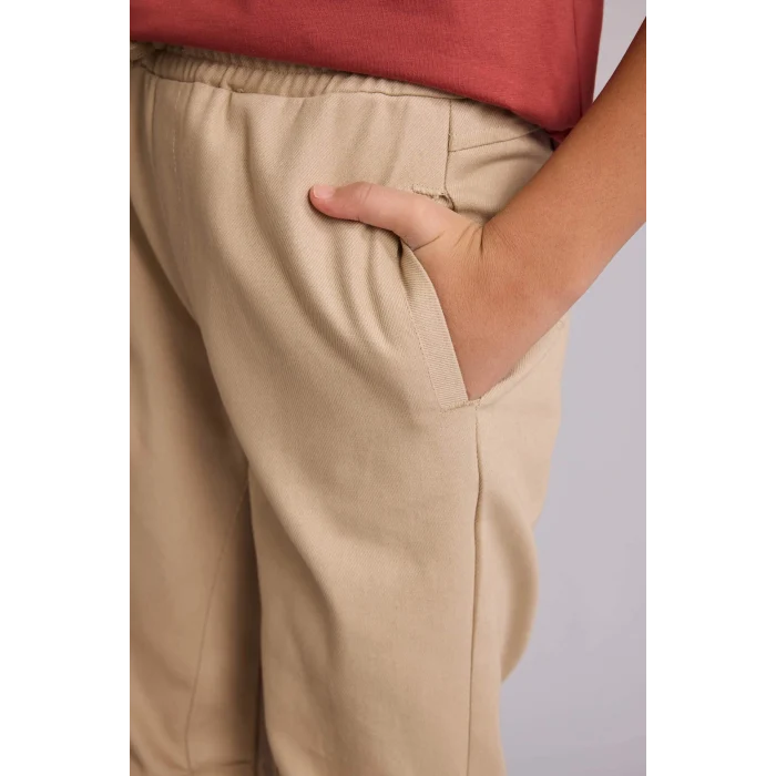 Defacto B6713A8BG732 Bej Jogger Fıt Jogger Paça Gabardin Pantolon Erkek Çocuk