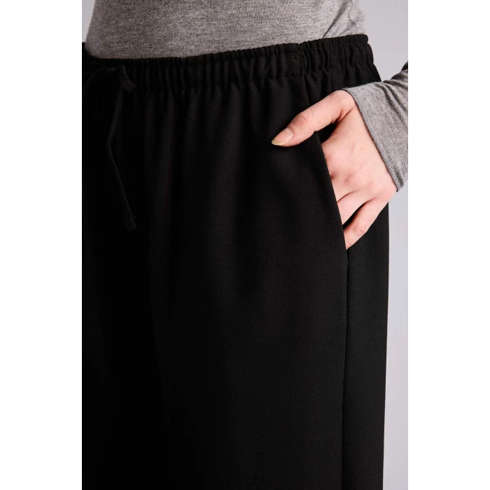 Defacto C1428AXBK81 Siyah Wide Leg Kumaş Palazzo Pantolon