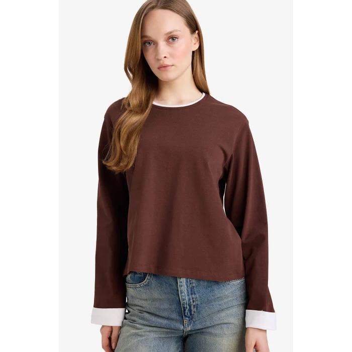 Defacto G8576AXBN341 Kahve Loose Fıt Tunik