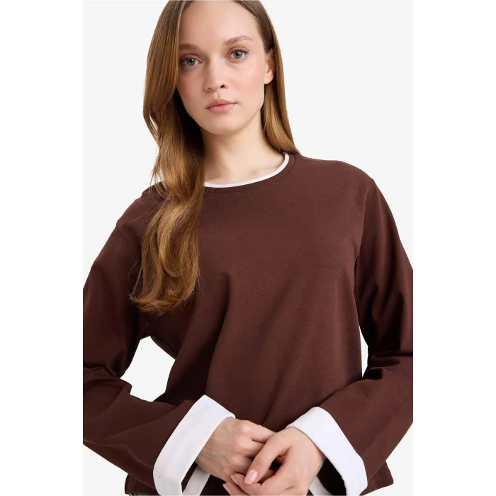 Defacto G8576AXBN341 Kahve Loose Fıt Tunik