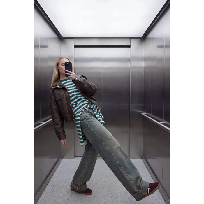 Defacto F8238AXNM34 Mavi Barrel Fıt Yüksek Bel Jean Pantolon