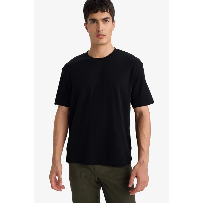 Defacto E7961AXBK81 Siyah %100 Pamuk Basic Tişört