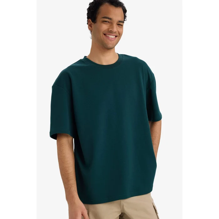 Defacto X3926AZGN465 Yeşil Nefes Alabilen Oversize Tişört