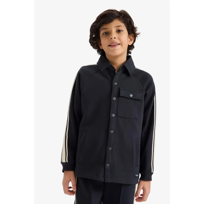 Defacto G1026A8NV146 Lacivert Polo Yaka Hırka Erkek Çocuk