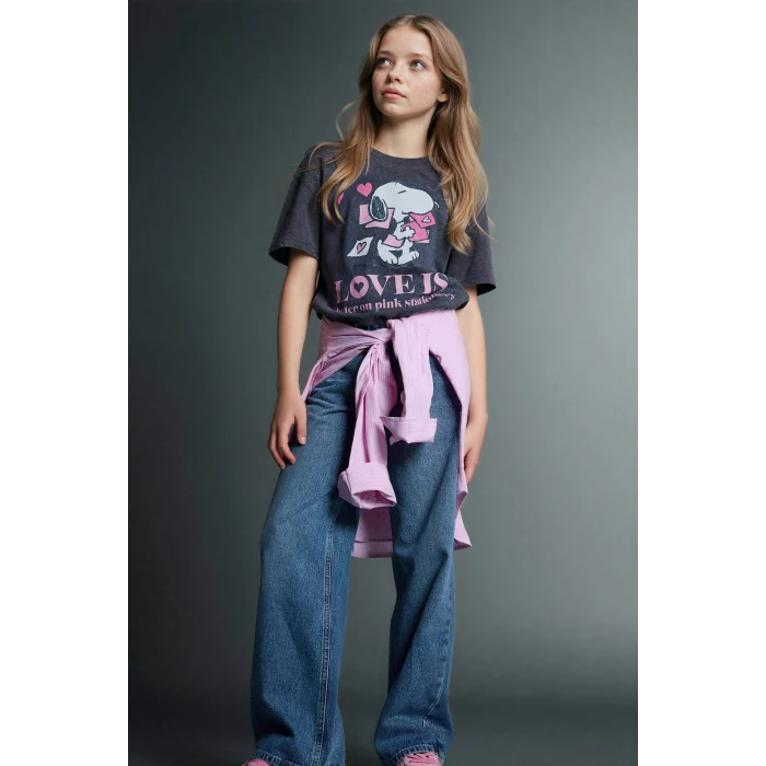 Defacto G4654A8NM28 Mavi Straıght Wıde Geniş Paça Jean Pantolon Kız Çocuk