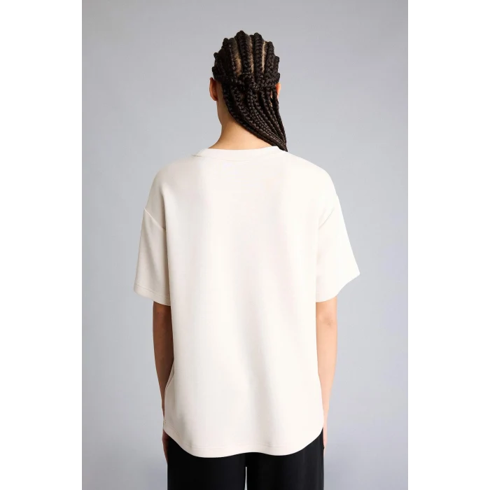 Defacto D7127AXER218 Ekru Oversıze Bisiklet Yaka Sporcu Modal Kısa Kollu Tişört