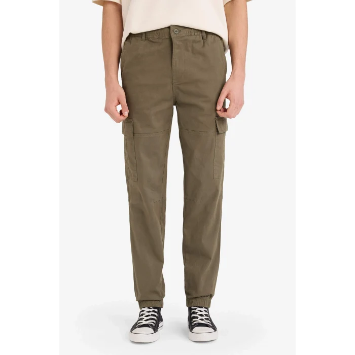 Defacto C9163AXKH361 Haki Regular Jogger Kargo Cepli Gabardin Pantolon