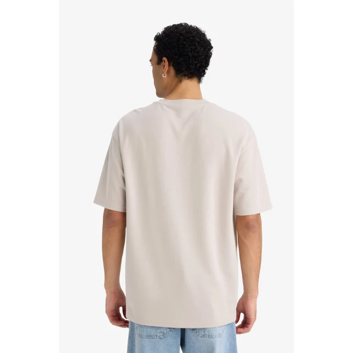 Defacto F9685AXBG766 Bej Nefes Alabilen Boxy Fit Tişört