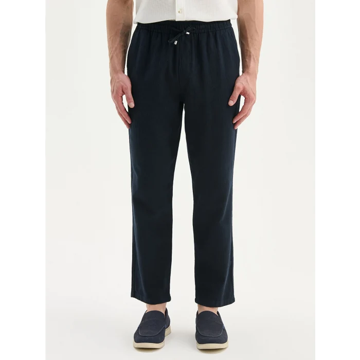 LCW Vision Lacivert Standart Kalıp Keten Görünümlü Erkek Pantolon