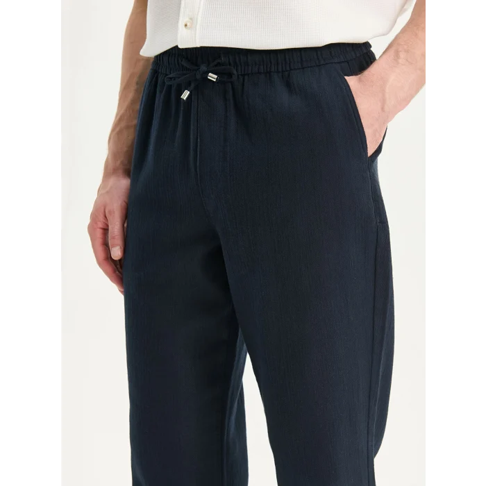 LCW Vision Lacivert Standart Kalıp Keten Görünümlü Erkek Pantolon