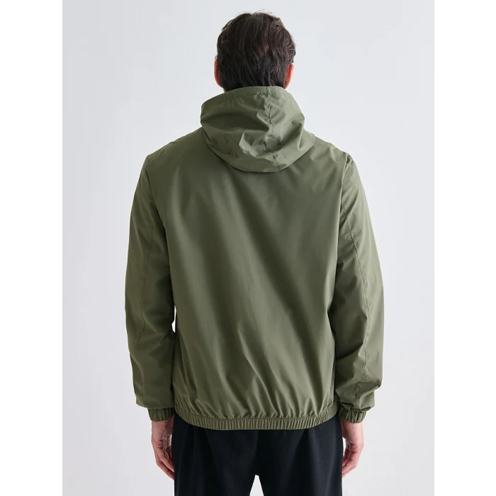 XSIDE Haki Standart Kalıp Kapüşonlu Erkek Yağmurluk