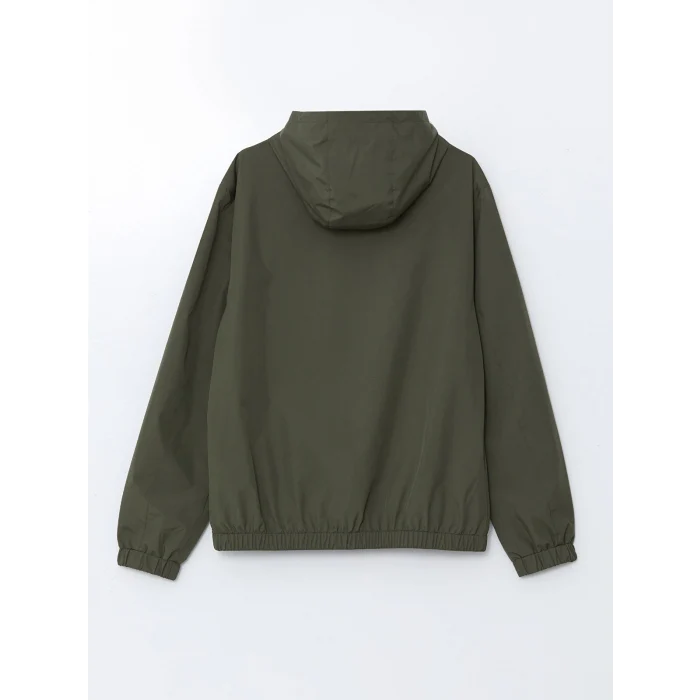 XSIDE Haki Standart Kalıp Kapüşonlu Erkek Yağmurluk