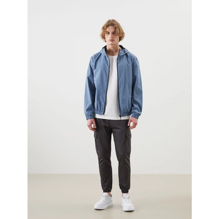 XSIDE Mavi Standart Kalıp Kapüşonlu Erkek Yağmurluk