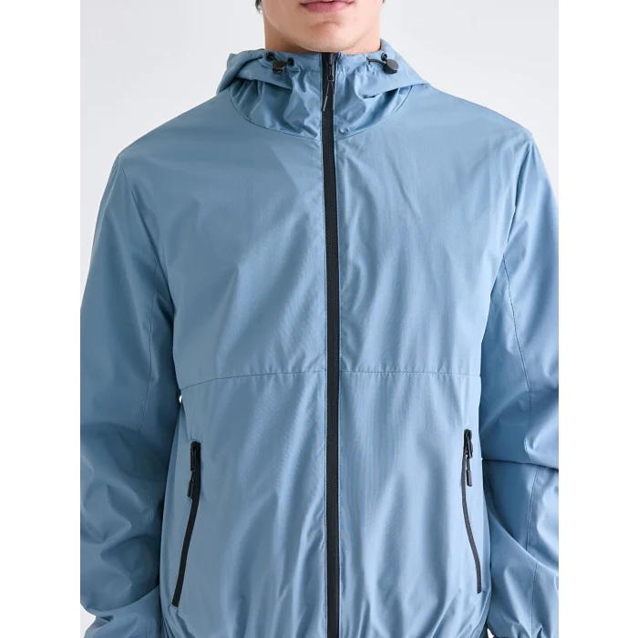 XSIDE Mavi Standart Kalıp Kapüşonlu Erkek Yağmurluk