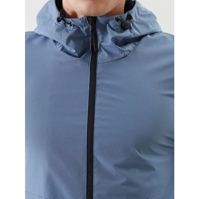 XSIDE Mavi Standart Kalıp Kapüşonlu Erkek Yağmurluk