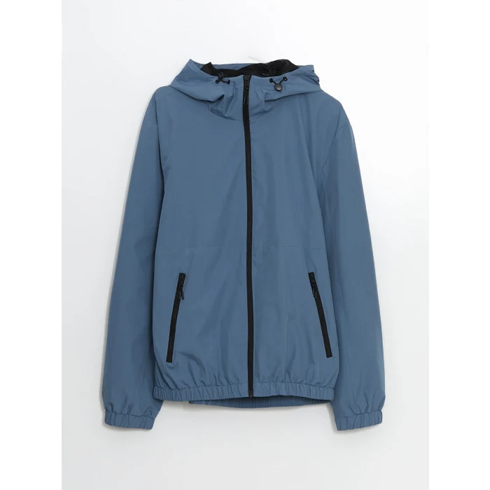 XSIDE Mavi Standart Kalıp Kapüşonlu Erkek Yağmurluk