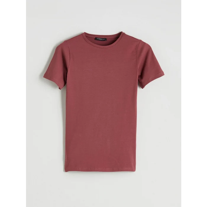 LCWAIKIKI Basic Pembe Bisiklet Yaka Kadın Tişört