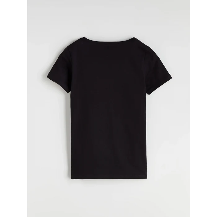 LCWAIKIKI Basic Siyah V Yaka Kadın Tişört