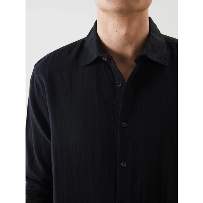 LCW Vision Siyah Rahat Kalıp Uzun Kollu Erkek Gömlek