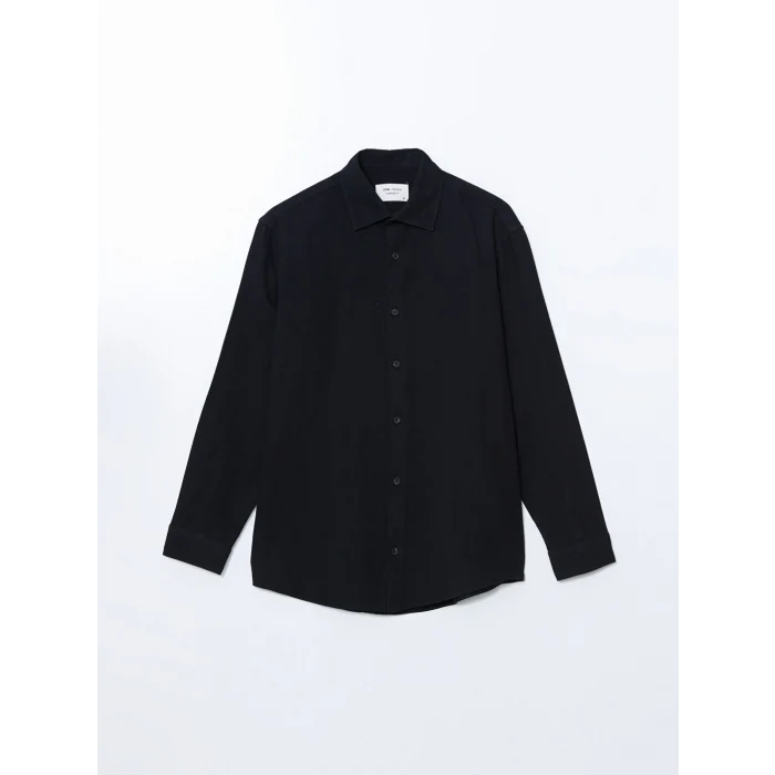 LCW Vision Siyah Rahat Kalıp Uzun Kollu Erkek Gömlek