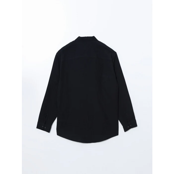 LCW Vision Siyah Rahat Kalıp Uzun Kollu Erkek Gömlek