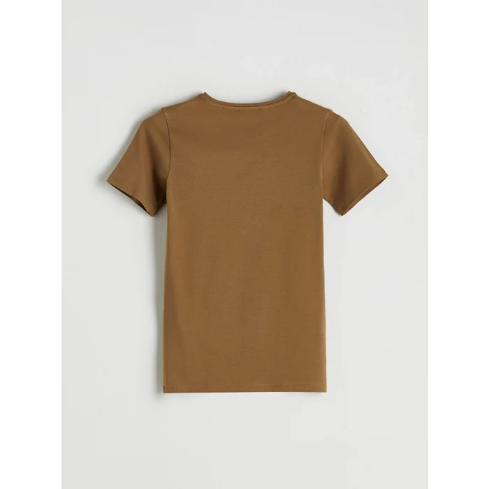 LCWAIKIKI Basic Haki Bisiklet Yaka Kadın Tişört