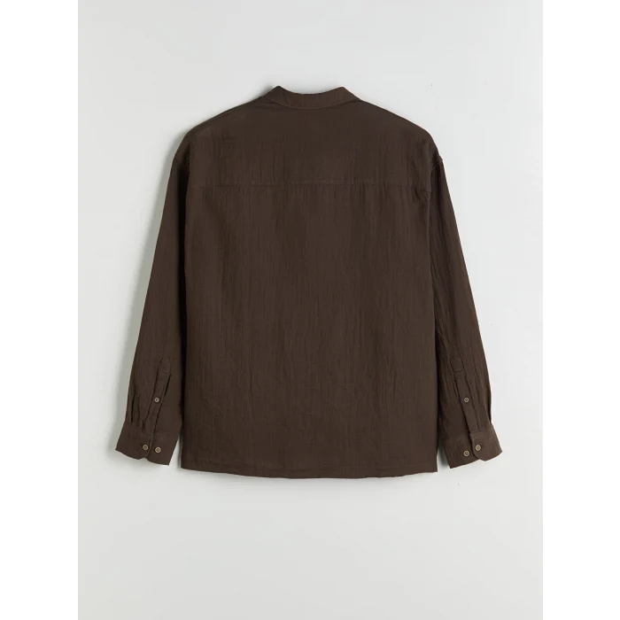 LCW Vision Kahverengi Rahat Kalıp Uzun Kollu Erkek Gömlek