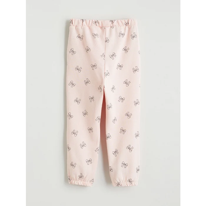 LCW baby Pembe Fiyonk Baskılı Kız Bebek Jogger Eşofman Altı