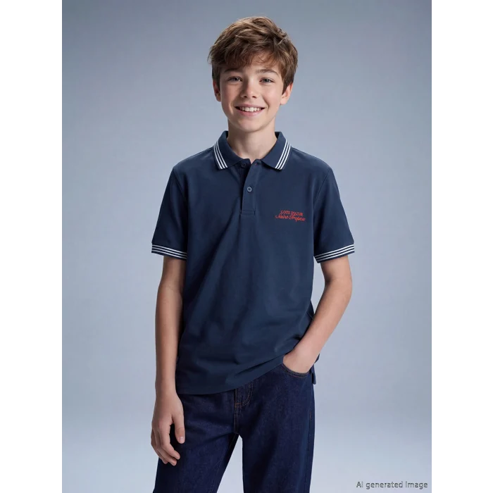 LCW Kids Lacivert Polo Yaka Erkek Çocuk Tişört