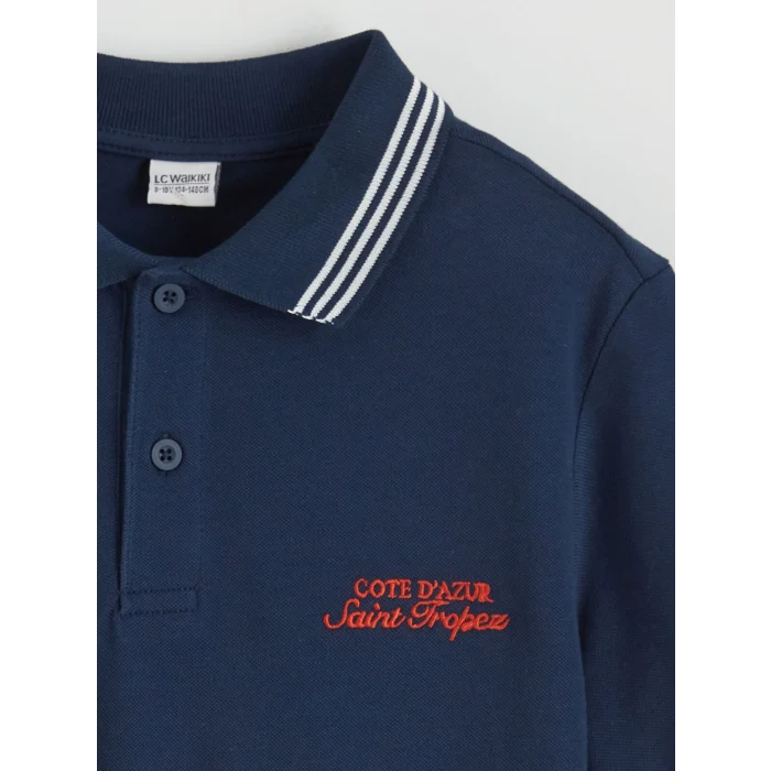 LCW Kids Lacivert Polo Yaka Erkek Çocuk Tişört