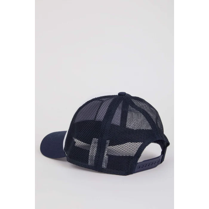 Defacto B7999AXNV100 Lacivert Erkek Etiket Baskılı Dokuma Beyzbol Basketbol Şapkası