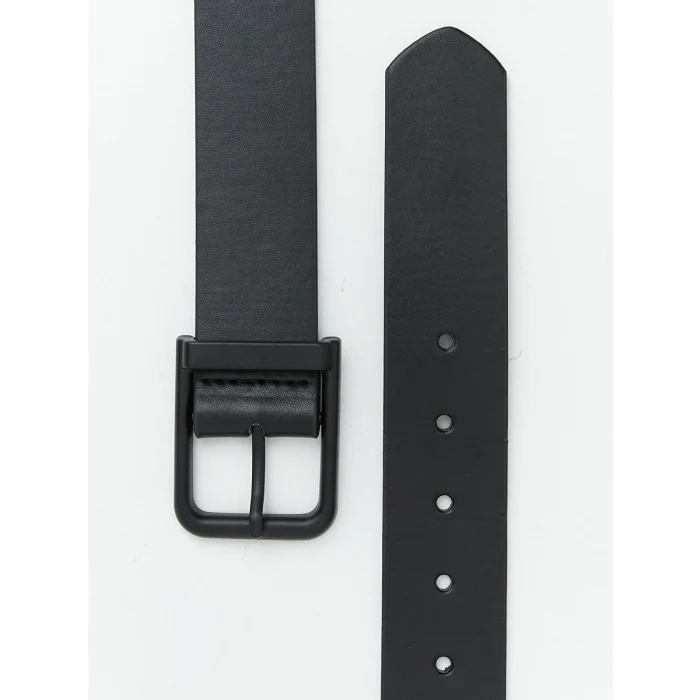 LCW ACCESSORIES Siyah Deri Görünümlü Erkek Kemer