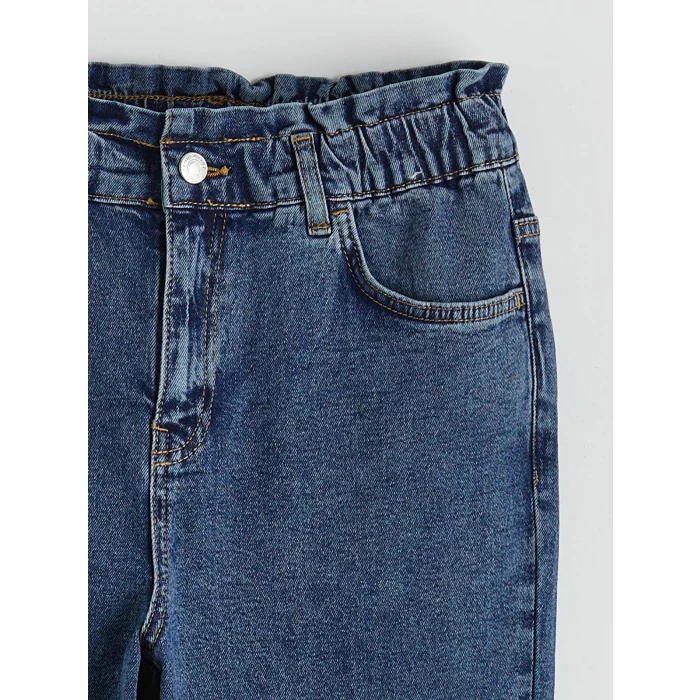 LCWAIKIKI Classic İndigo Beli Lastikli Slim Fit Kadın Jean Pantolon