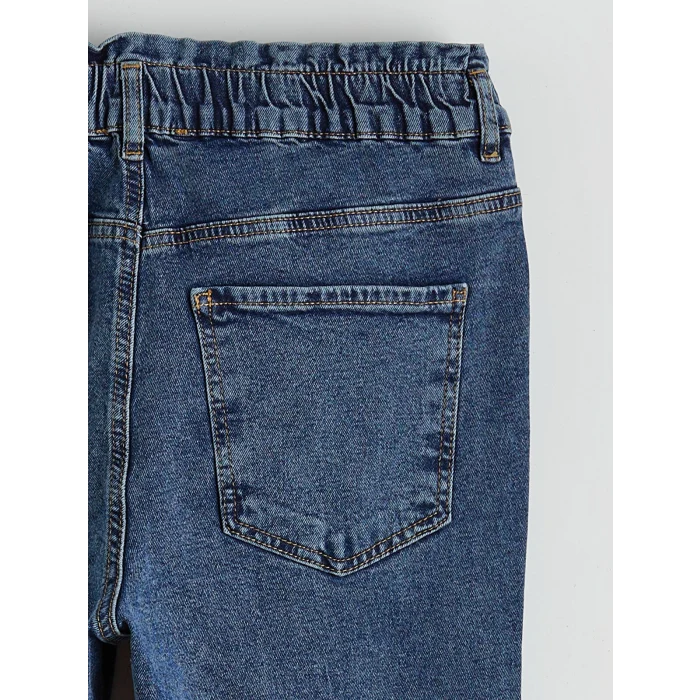 LCWAIKIKI Classic İndigo Beli Lastikli Slim Fit Kadın Jean Pantolon
