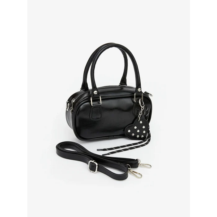 LCW ACCESSORIES Siyah Deri Görünümlü Kadın Omuz Çantası