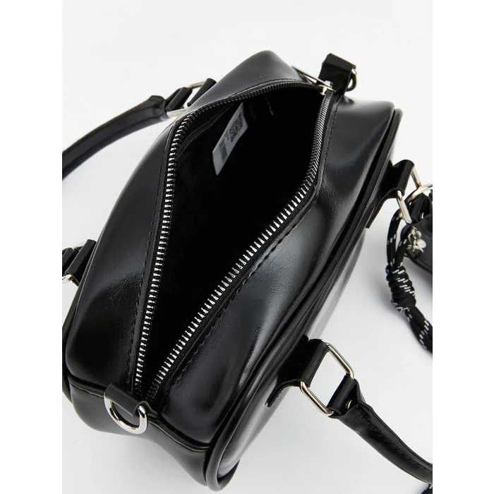 LCW ACCESSORIES Siyah Deri Görünümlü Kadın Omuz Çantası