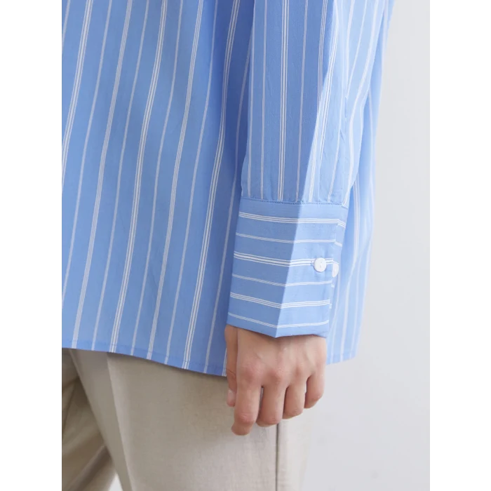 LCW STUDIO Mavi Çizgili Kadın Gömlek