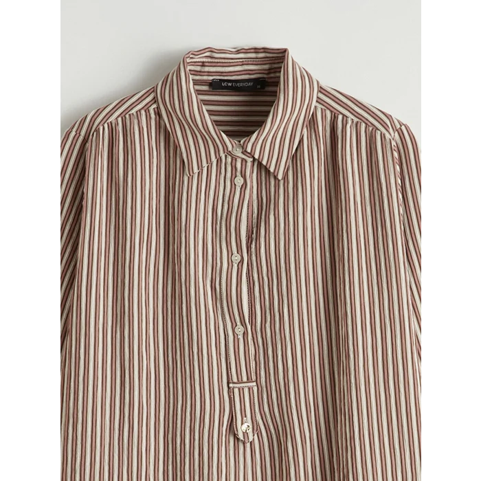 LCW EVERYDAY Karışık Çizgili Oversize Kadın Gömlek Tunik